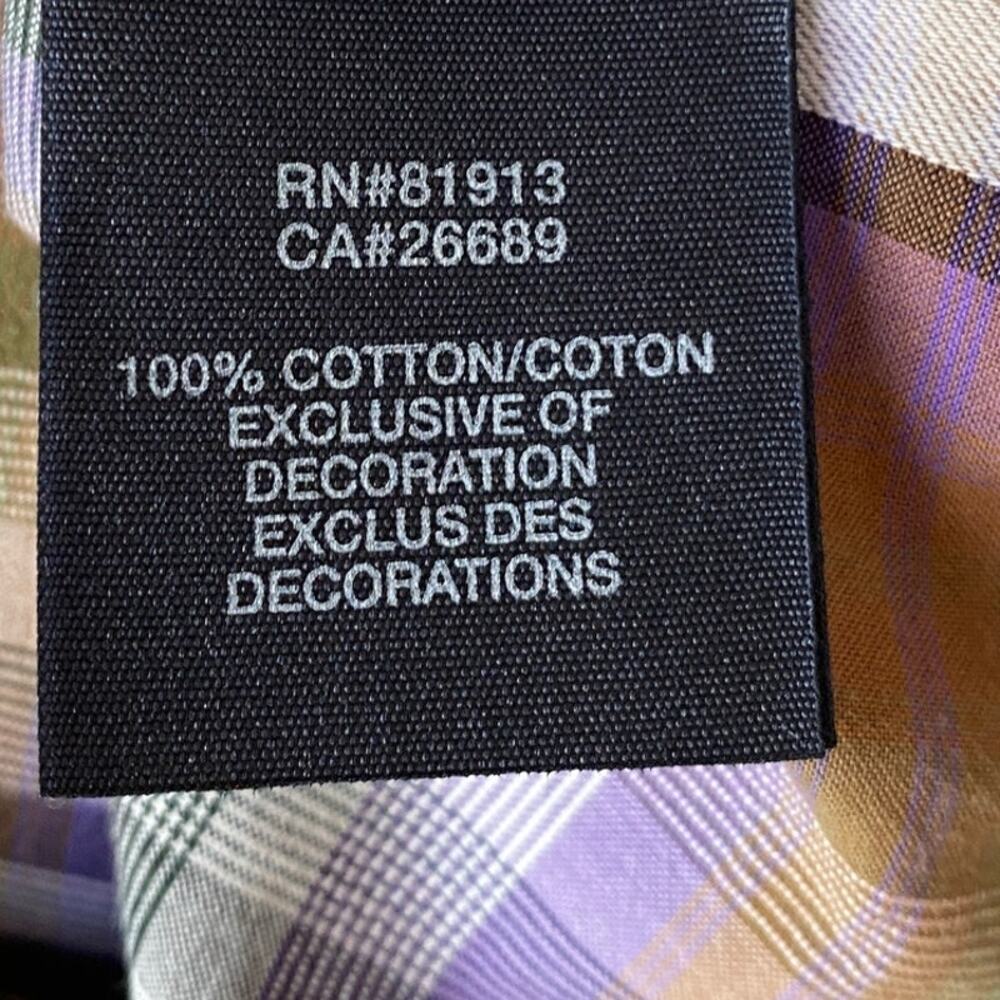 Robert Graham Freshly Laundered Shirt Men XXL Purple Plaid Embroidered Button Up - Picture 8 of 12